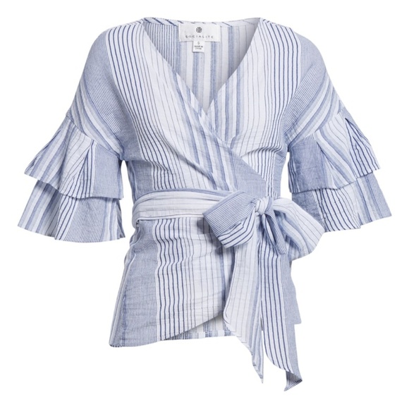 SOCIALITE Tier Sleeve Wrap Top - Picture 5 of 8